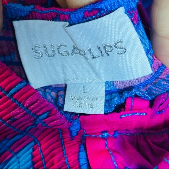 SugarLips Yeraldi Berry Fiora Open Lace Up Tiered Back Midi dress L - Picture 8 of 14